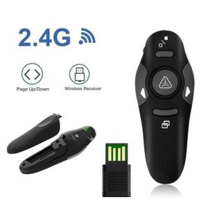 PPT Wireless Presentation Clicker for PowerPoint Presentations, USB Dongle Presenter Remote with Laser Pointer Slide Clickers