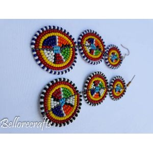 AFRICA maasai beaded 3 tiered earrings 