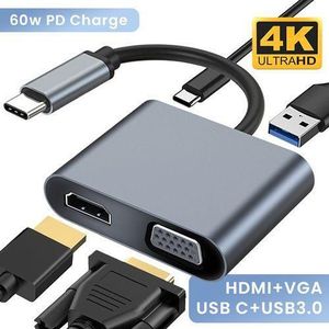 Convert Type c 4 in 1 Charging+USB