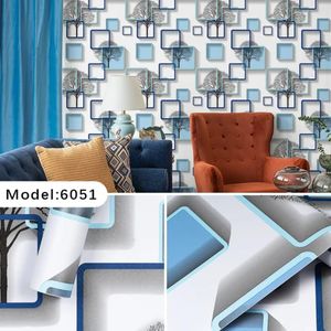 3D Self adhesive Wallpaper decorative Film Boxed Blue- 5M
