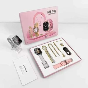 Watches and More A58 Plus Smart Watch & Jewelry Gift Set, a comprehensive 6-in-1 or 7-in-1 luxury package designed for women.