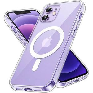 iphone 11 plain 6.1-Inch Compatible with MagSafe Wireless Charging, Shockproof Phone Bumper Cover, Anti-Scratch Clear Back (Clear)