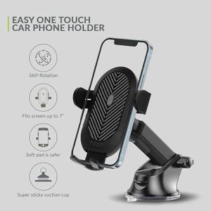 Car Suction Cup Car Phone Holder long neck Mount, Dashboard/Windshield/Window Phone Holder with Ultra Sticky Gel Pad, Compatible with iPhone, Samsung, All Cellphone, Thick Case & Big Phone Friendly