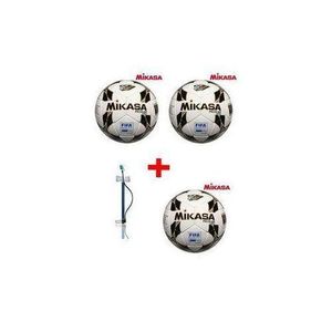 Mikasa 3 pieces Size 5 Soccer Balls+Pump