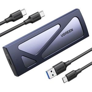 Ugreen  M.2 NVMe and SATA SSD Enclosure Reader Adapter, 10Gbps USB C 3.2 Gen2, Thunderbolt 3 Compatible, Tool-Free NVMe External Enclosure Supports M and B&M Keys and Size 2230/2242 /2260/2280 SSDs CASE
