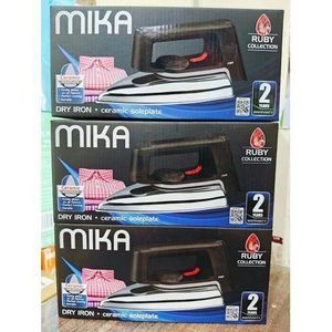Mika IRON BOX/Dry Iron, Ceramic Soleplate, Black & Grey