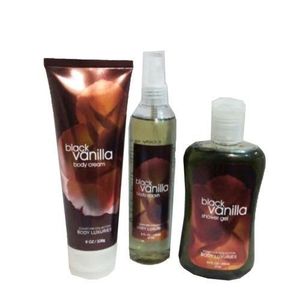 Signature Collection 1 Black Vanilla Shower Gel, 1 Body Cream + 1 Body Splash