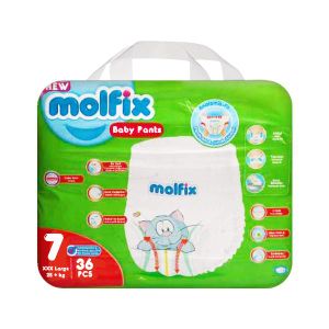 Molfix  Pants Size 7 (25kg+) 36 Count  XXL Baby Diaper Pants  Extra Large  Airsoft Technology