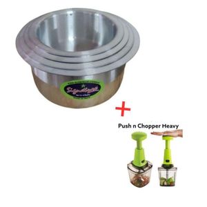 Signature 4PCs Set Premium Quality Aluminium Sufurias Cookware Set + FREE Push Chopper