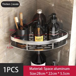 Luxury Bathroom Shelves Without Drilling RustProof Aluminum Shower Wall  Shelf Sh