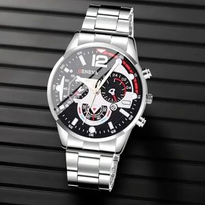 GENEVA Men’s Wrist Watch – Classic Silver Analog Timepiece for Daily Wear