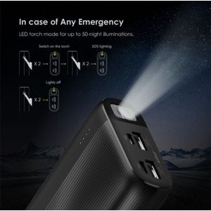 oraimo Traveler 4 20000mAh 2.1A Triple Ports Charge Rapide LED Power Bank