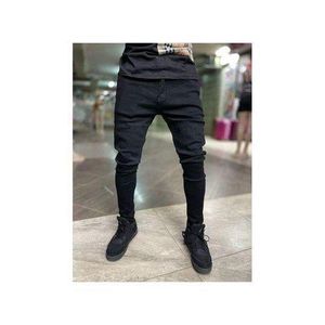 MEN DENIM SLIM FIT NON FADE JEANS-BLACK