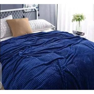 Navy Blue High Quality Plush Cozy Warm Cotton Velvet fleece Throw Blanket-6x6