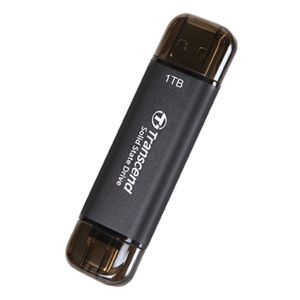 Transcend ESD310 1TB PORTABLE EXTERNAL SSD, Upto 1050MB/s, 2-in-1 Type C & A, Black