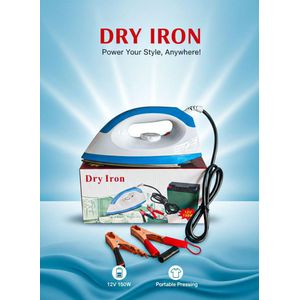 Portable solar pasi 12V DC dry iron designed for off-grid use.