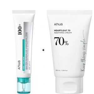 Anua PDRN Hyaluronic Acid 100 Moisturizing Cream + Heartleaf 70% Soothing Cream. Moisturizes, Make skin Young, Plumps, Hydrates, Glows, Soothes & reduce redness, irritation and inflammation, Treats acne and heal existing lesions, Firms, Smoothen & Evens.