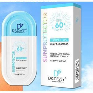 dr davey Sun Protector Tripple UV Elixir Sunscreen SPF 60+ PA+++ Non Greasy UVA/UVB Resistent 100ml
