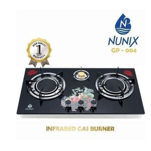 Nunix  3 Burner Low Gas Consumption Glass Top Table Infrared Cooker
