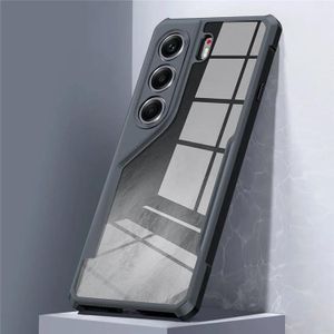 Xundo Acrylic + TPU Shockproof Case For Tecno Camon 40 Pro – Transparent Drop-Proof Bumper Cover With Raised Edges, Anti-Fingerprint Back, And Lanyard Hole