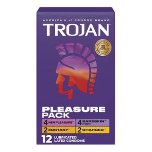 Trojan Pleasure Pack,12 Lubricated condoms