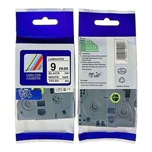 TZ2-221 9mm Black on White Label Tape - 8m Length