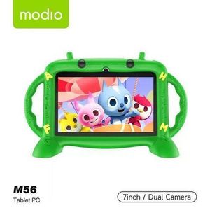 Modio M56 5G WiFi Kids Tablet, 6GB RAM + 128GB ROM storage 3000mAh Battery, Shockproof Protection, Eye Protection Screen, Kid-Friendly Design, Pre-installed Apps & Games - Green