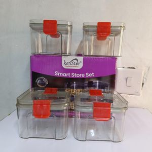 4pcs Small Airtight Spices & Cereals Containers