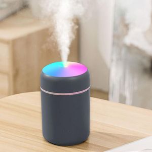 Portable Mini Cool Mist Humidifier, 300ml with Colorful LED Night Light, USB Powered - comes with 12pcs essential oils