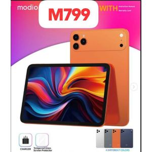 Kids Tablets Modio M799 Learning Tablet, 7" – 8GB RAM 512GB ROM Dual SIM Card Slot 5G// WiFi Dual support, Learning Apps includes Keyboard Leather cover and Mouse + Gift ORANGE/BLACK