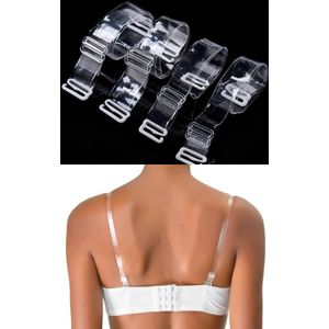 Fashion 1PAIR Strong Adjustable Stainless Steel Clear Bra Straps