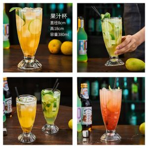 6-Piece Milkshake Smoothie Juice Glass Set – 380ml Clear Glass Drinking Cups For Home, Cafe Or Party, Durable Beverage Glasses – Set Of 6