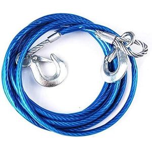 Tow Rope, Heavy Tow Rope 4M 5 Ton Wire Rope Safety Hook Steel Rope Emergency Towing for Car 