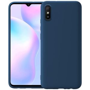 Soft Flexible Silicone Case for Xiaomi Redmi 9A, Shockproof Anti-Scratch Slim TPU Protective Back Cover (Blue)