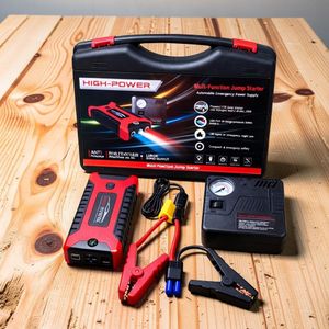Large Capacity Rechargeable Battery Energy Efficient Output 12V 99800mAh Car Jump Starter with Air Compressor. 