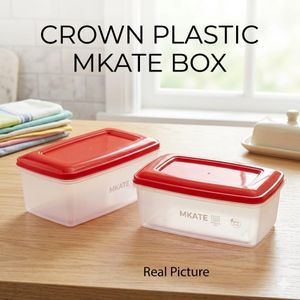 Crown 2pcs - plastic mkate container (bread box) with red lid