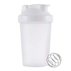 Sport Shaker Bottle 400ML Whey Protein Powder Mixing Bottle Sport Fitness Gym Shaker Outdoor Portable Plastic Drink BottleWhite