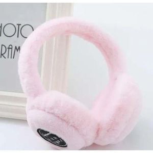 Bluetooth Headphone, Wireless Ear Muffs Headphones Ear Warmers Music Earmuff Ear Cover Wireless Music Earmuffs Headsets For Travel Outdoor-Pink
