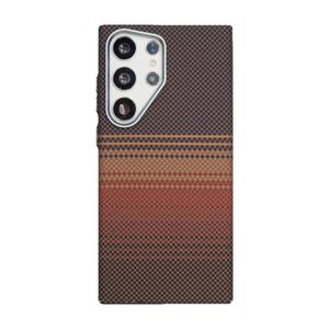 Tribal Luxo/FreeAir Carbon Classic Checkerboard Texture Slim PC Case With Magnet, MagSafe Compatible Cover For Samsung Galaxy S24 Ultra