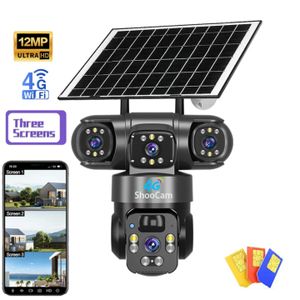 Solar Light Solar camera CCTV outdoor waterproof 4g version and wifi version night vision security camera PTZ Auto track wireless IP66 two way audio communication alarm phone app notification