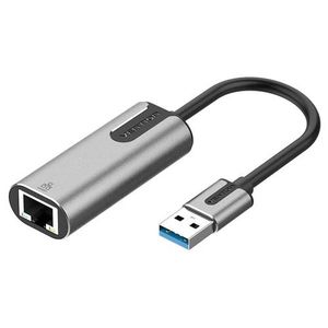 Vention USB 3.0 to Gigabit Ethernet Adapter 0.15M, Gray, Aluminum Alloy Type – USB-A to RJ45 LAN Converter for Laptop, Desktop & Stable High-Speed Wired Network Connection