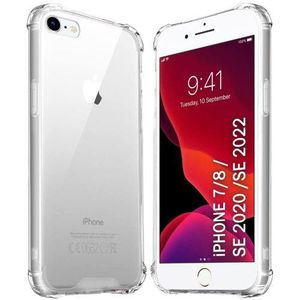 Non-Yellowing Transparent Hard Back PC+TPU Cover Case for iPhone 8