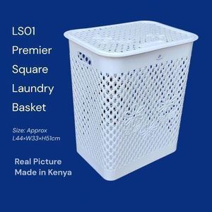 Premier Plastic Laundry Basket With A Lid