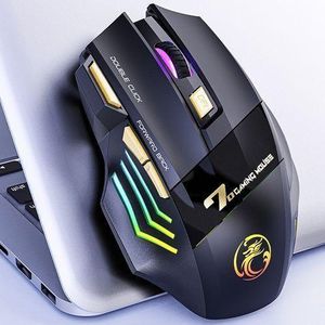 Imice 7-Button Silent Rechargeable Wireless Gaming Mouse with RGB Lights