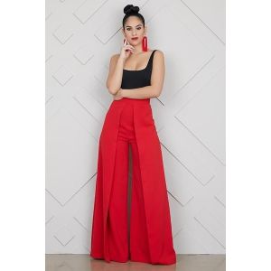 Women's Pants & Capris Women Sexy Front Slit Pencil Solid Color High Waist  Elegant Office Ladies Tight Trousers Workwear Black White Red1