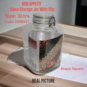 Bon Appetit  3 litres appetit glass jar with clip lock.
