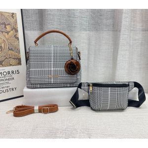 Women PU Leather Sling bag & Waist bag 2 in 1 Ladies Set bag 