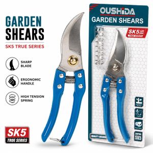 Garden Pruning Shears – Heavy Duty Sharp Blade Secateurs with Ergonomic Non-Slip Handle & High-Tension Spring for Gardening