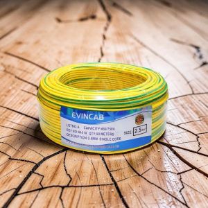 Evin Yellow Green 2.5mm Single Core Resistant to Moisture and Humidity Indoor Electrical Wiring Cable