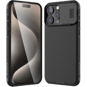 Nilkin CamShield Pro Cover Case for Apple iPhone 14 Pro Max, Shockproof Anti-Scratch Protective Case with Sliding Camera Cover, Soft TPU + Hard PC Hybrid Back – Black